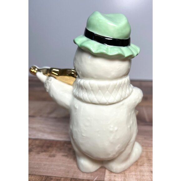Mikasa Snowman Figurine Playing Violin Handcrafted Ceramic Collectible White/Gre - Picture 3 of 4